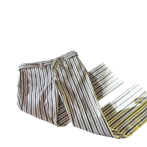 Kenneth Cole Striped Pants Women's Size 6 Black and off White Straight Leg !! - Picture 1 of 14